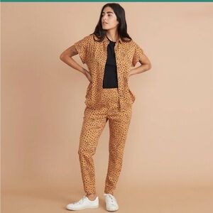 Marine Layer Respun Allison Pants in abstract cheetah print